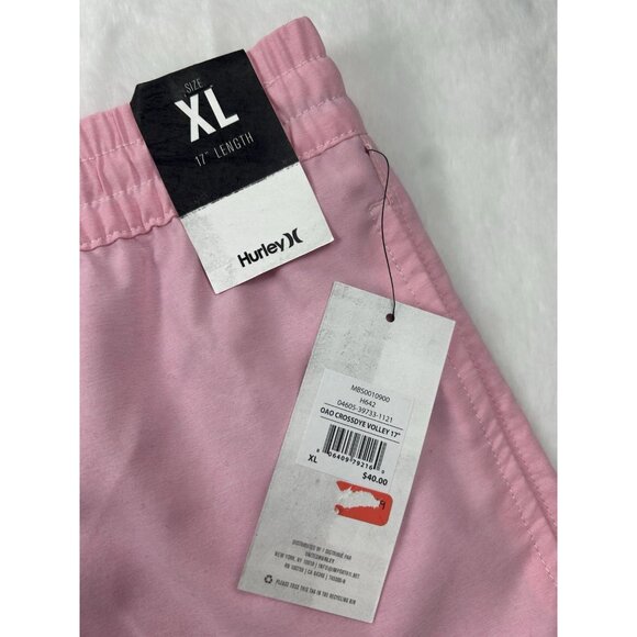 Hurley Men's Board Short 17'' Length OAO Crossdye Volley Pink Sz. XL NWT - Picture 6 of 10